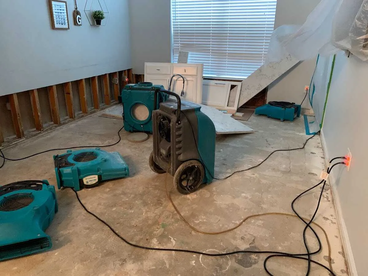 Dehumidifier in flood-cut room for Water Extraction & Removal in San Leon